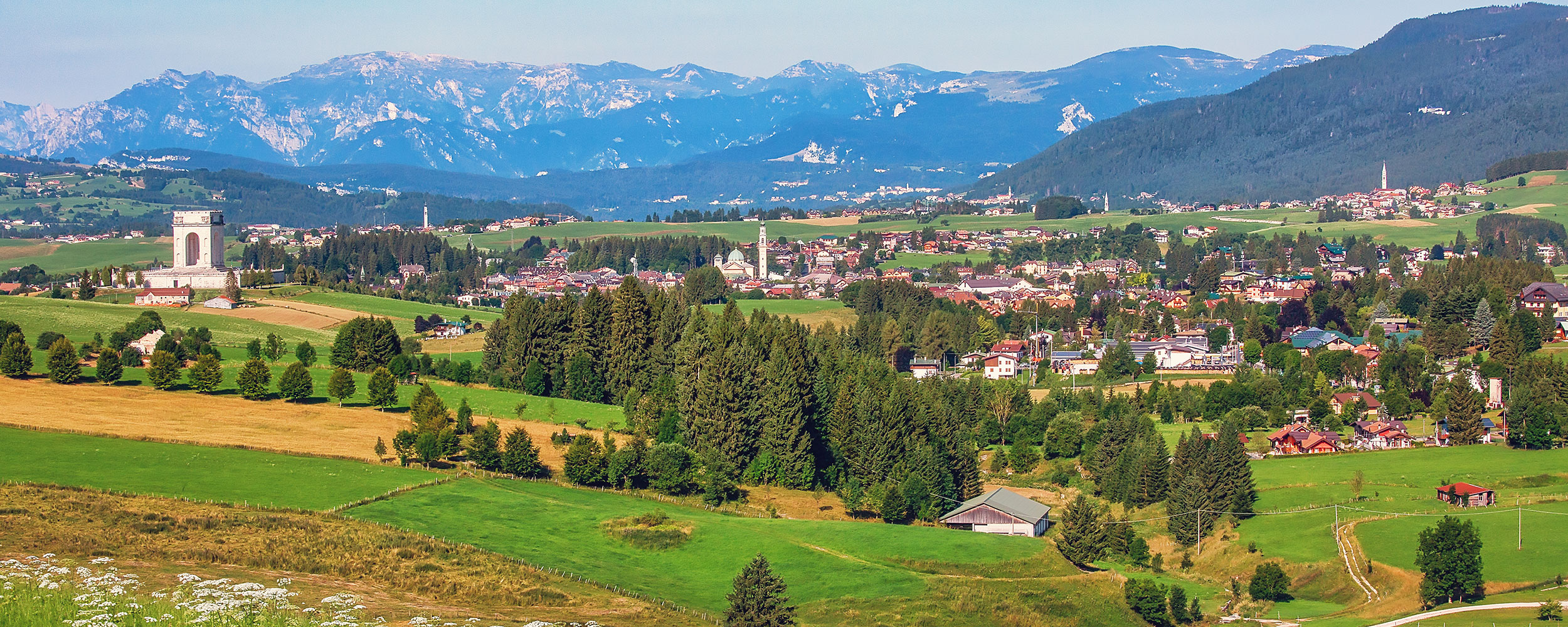 Vista aerea dell'Altopiano di Asiago